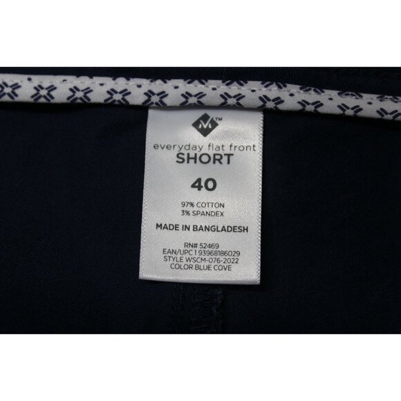 Member's Mark men's 9" blue everyday flat front stretch twill shorts 40 - Picture 6 of 9